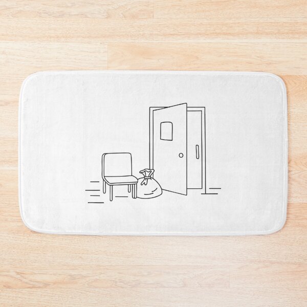 Item preview, An open door beside a seat with a dropped bag nearby designed and sold by rasagamastore.