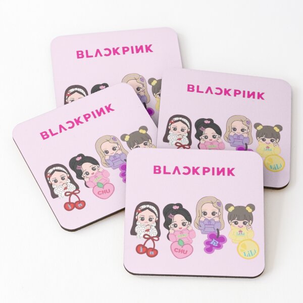 Item preview, BLACKPINK Chibi Cartoon Members Cute Pink K-Pop Wallpaper designed and sold by KryaArts27.