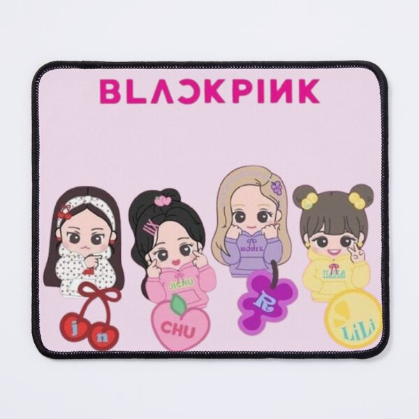 Item preview, BLACKPINK Chibi Cartoon Members Cute Pink K-Pop Wallpaper designed and sold by KryaArts27.