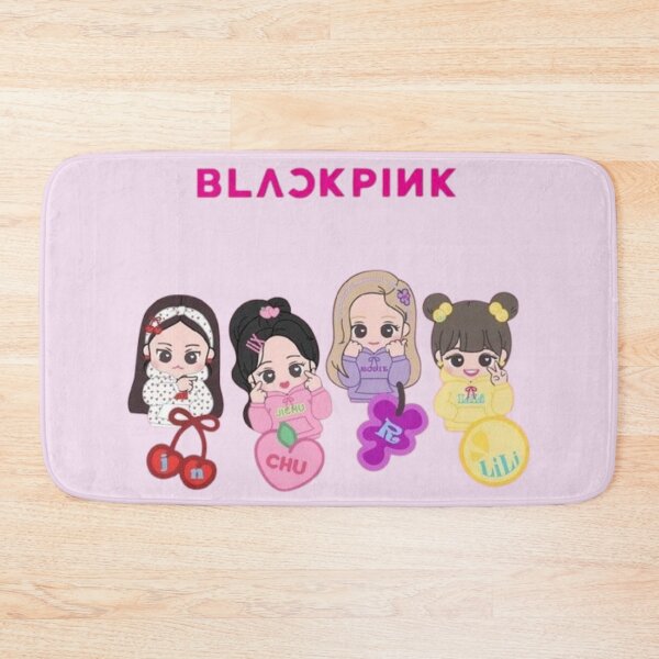 Item preview, BLACKPINK Chibi Cartoon Members Cute Pink K-Pop Wallpaper designed and sold by KryaArts27.