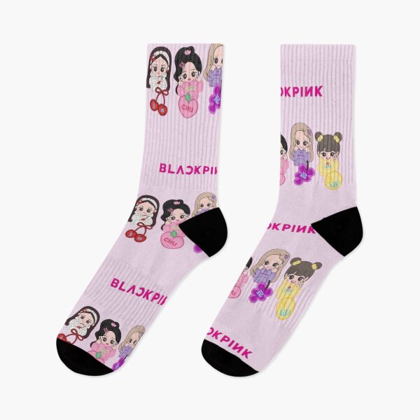 Item preview, BLACKPINK Chibi Cartoon Members Cute Pink K-Pop Wallpaper designed and sold by KryaArts27.