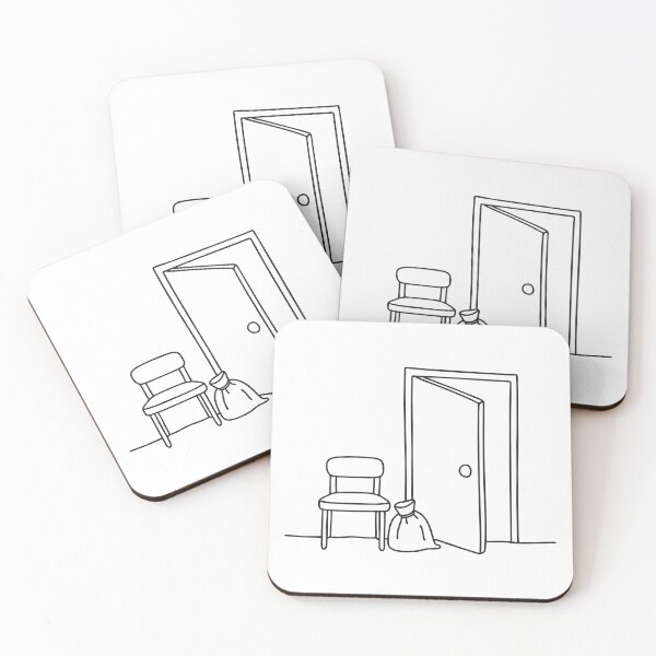 Item preview, A slightly open door close to a chair and a fallen handbag designed and sold by rasagamastore.