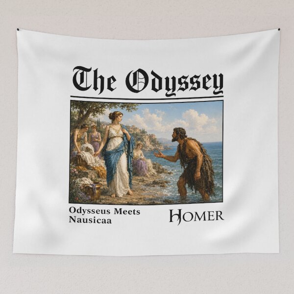 Item preview, The Odyssey Nausicaa, Homer Greek Mythology, Odysseus Seaside Scene designed and sold by oddbrick-parade.