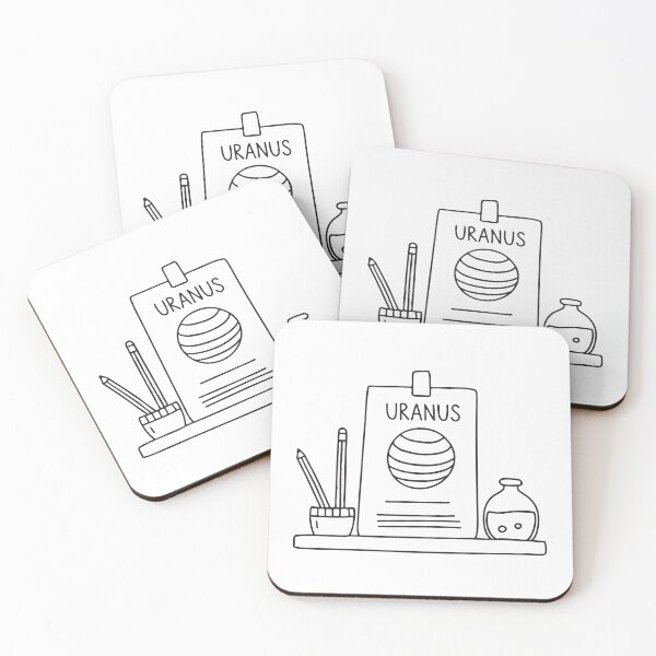 Item preview, A flashcard marked Uranus lying on a school desk designed and sold by rasagamastore.