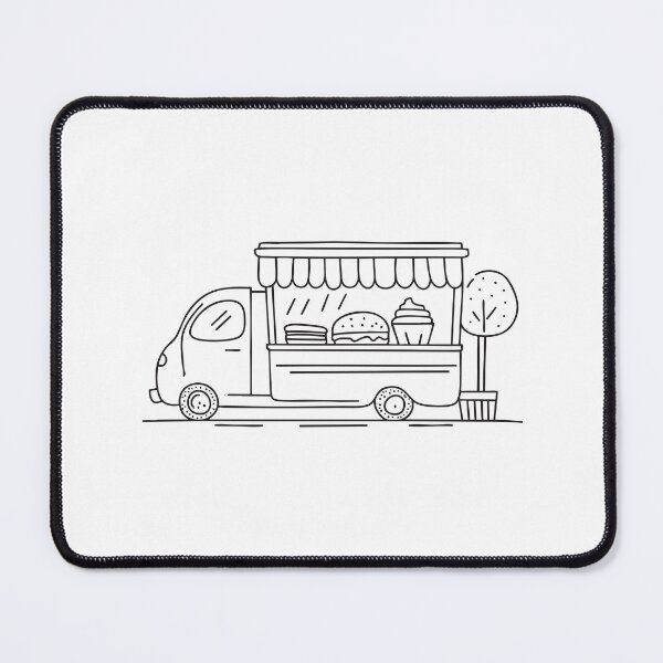 Item preview, A street food cart stationed next to a painted mural wall designed and sold by rasagamastore.