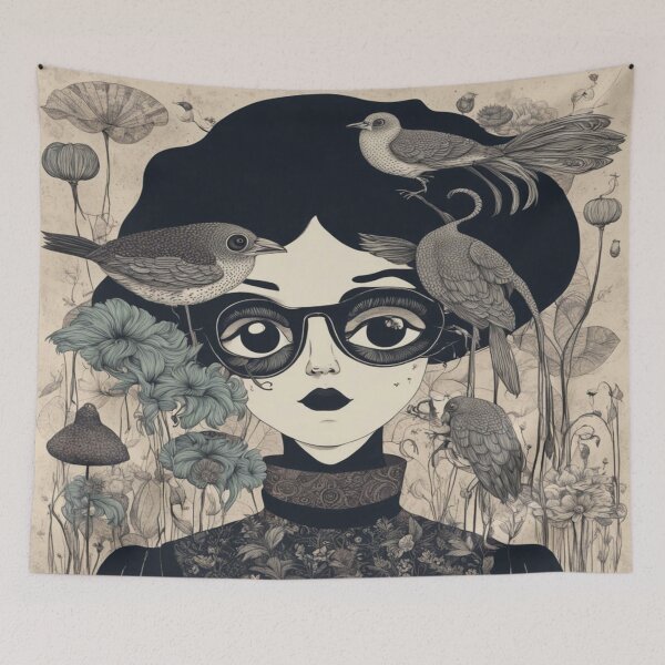Item preview, Art Nouveau Floral Portrait with Decorative Harmony designed and sold by FotoworldEdel.
