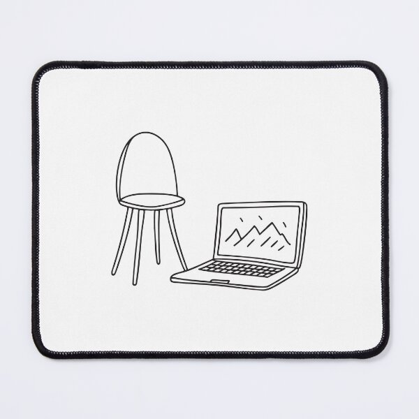 Item preview, A laptop sitting open near a stool that has fallen over designed and sold by rasagamastore.