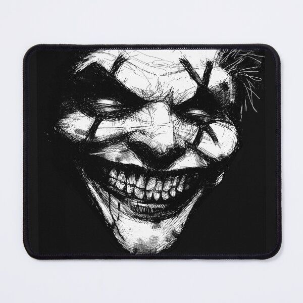 Item preview, Creepy Grinning Clown Face Black and White Horror Ink Art designed and sold by inkoutninja.