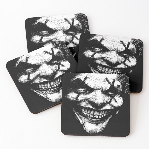 Item preview, Creepy Grinning Clown Face Black and White Horror Ink Art designed and sold by inkoutninja.