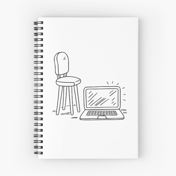 Item preview, An open laptop placed beside a stool tipped on its side designed and sold by rasagamastore.
