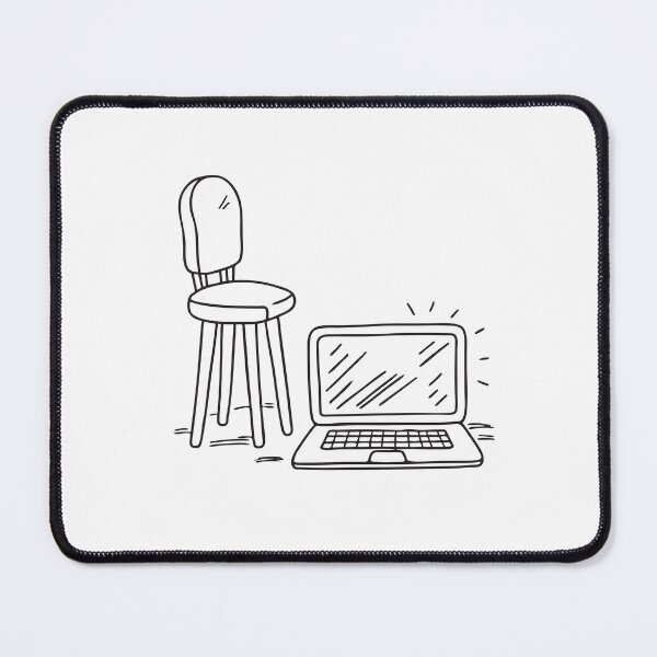 Item preview, An open laptop placed beside a stool tipped on its side designed and sold by rasagamastore.