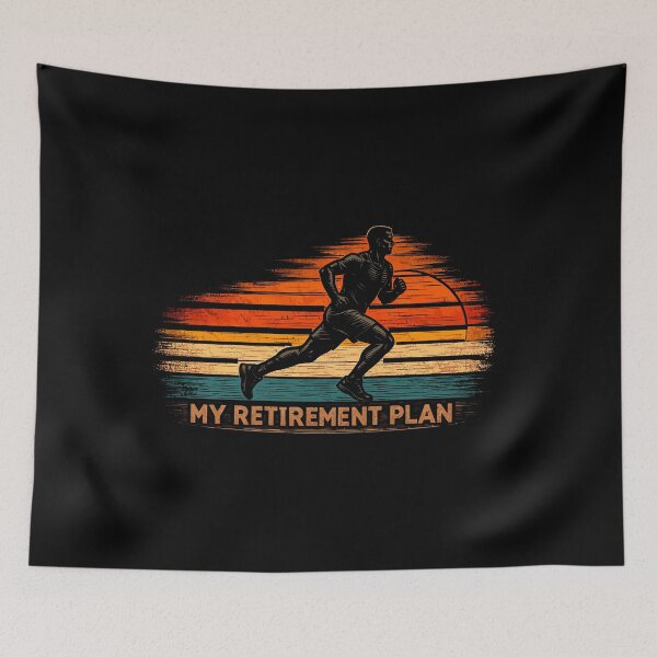 Item preview, My Retirement Plan Running - Funny Runner Jogging Retro Sunset Art designed and sold by BendyBeasts.