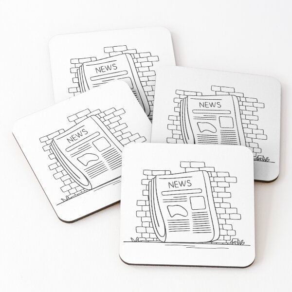 Item preview, A newsstand placed beside a wall covered in graffiti designed and sold by rasagamastore.