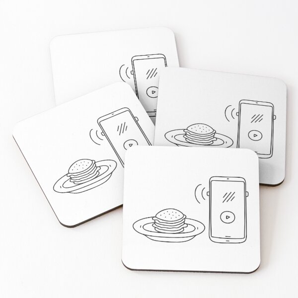 Item preview, A phone vibrating near a full breakfast plate untouched designed and sold by rasagamastore.