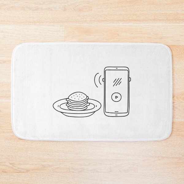 Item preview, A phone vibrating near a full breakfast plate untouched designed and sold by rasagamastore.