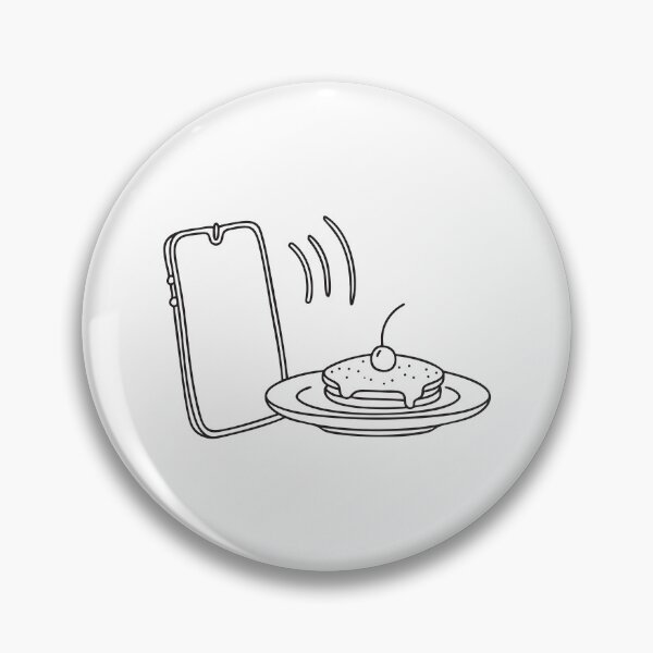 Item preview, A buzzing phone lying next to a plate of untouched food designed and sold by rasagamastore.