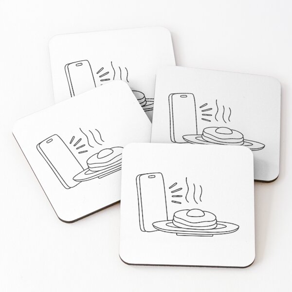 Item preview, A phone shaking near a breakfast plate that hasn’t been eaten designed and sold by rasagamastore.