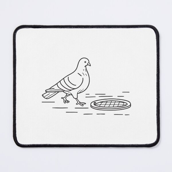 Item preview, A pigeon striding close to a manhole on a city sidewalk designed and sold by rasagamastore.