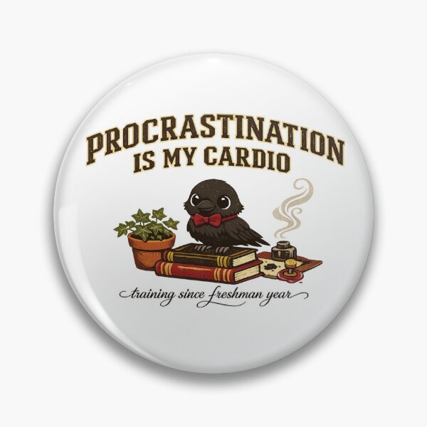 Item preview, Procrastination Is My Cardio Training Since Freshman Year Cute Crow Back to School Pun designed and sold by Yellowriversss.
