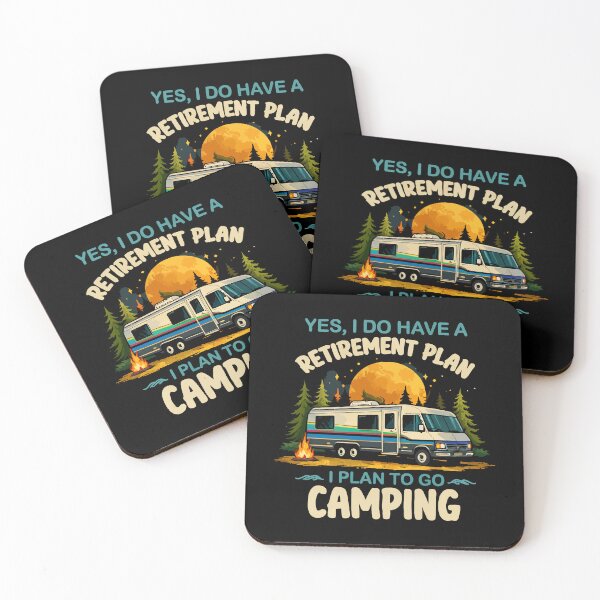 Item preview, Yes I Do Have A Retirement Plan I Plan On Camping - Retro Camper Art designed and sold by BendyBeasts.