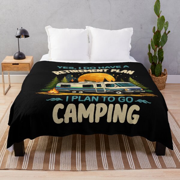 Item preview, Yes I Do Have A Retirement Plan I Plan On Camping - Retro Camper Art designed and sold by BendyBeasts.