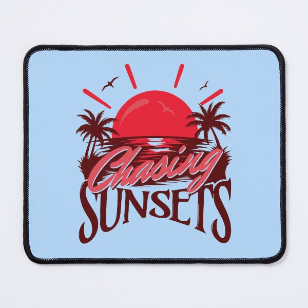 Item preview, Chasing Sunsets Fiery Red Sunset Tropical Island Resort Vacation Graphic designed and sold by illeN-Art-World.