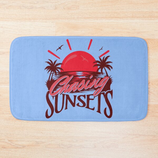 Item preview, Chasing Sunsets Fiery Red Sunset Tropical Island Resort Vacation Graphic designed and sold by illeN-Art-World.
