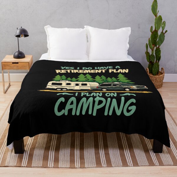 Item preview, Yes I Do Have A Retirement Plan I Plan On Camping - Retro Camper Art designed and sold by BendyBeasts.