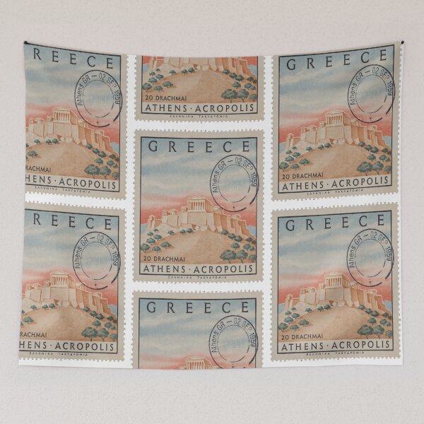 Item preview, Athens Greece Acropolis Parthenon Skyline Stamp Sticker designed and sold by stickercuffs.