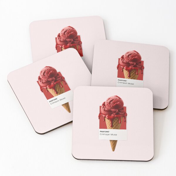 Item preview, Pantone Ice Cream – Crimson Muse | Minimalist Pop Art Dessert Print designed and sold by MakitoDesign.
