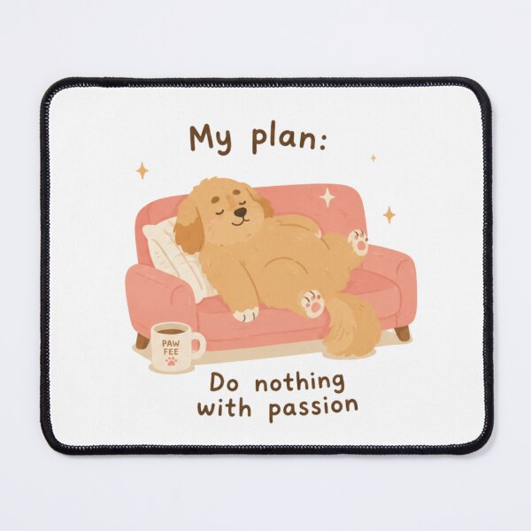 Item preview, Funny Lazy Dog Quote Sticker | Do Nothing With Passion | Cute Golden Puppy Meme designed and sold by AsolsArts.