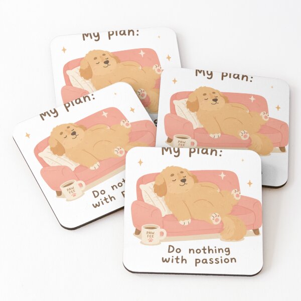 Item preview, Funny Lazy Dog Quote Sticker | Do Nothing With Passion | Cute Golden Puppy Meme designed and sold by AsolsArts.