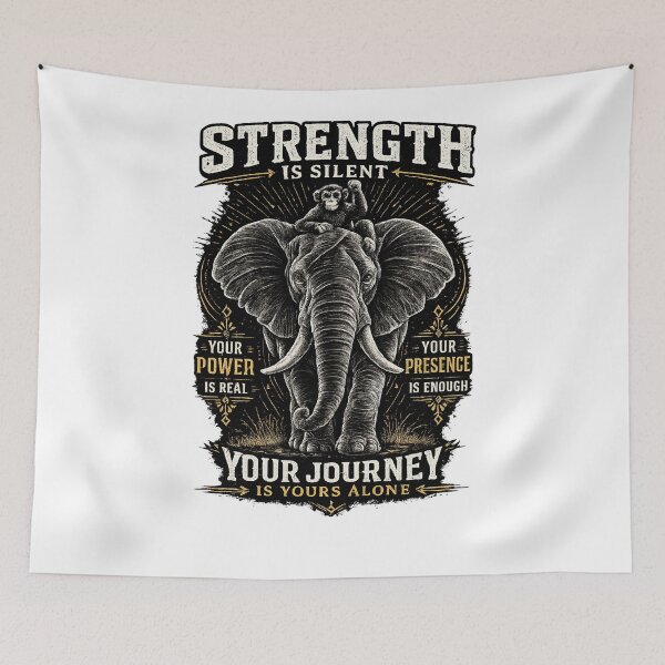 Item preview, Strength Is Silent Elephant Motivational Quote Design designed and sold by Igrowlab254.