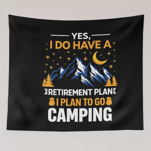 Item preview, Yes I Do Have A Retirement Plan I Plan On Camping - Retro Camper Art designed and sold by BendyBeasts.