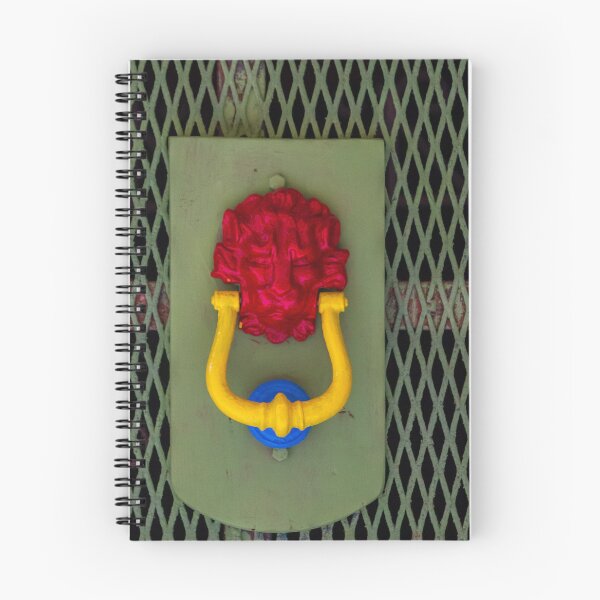 Item preview, Colorful Lion Door Knocker On Green Metal Gate — Vibrant Vintage Ornamental Entrance Hardware designed and sold by Nmallia.