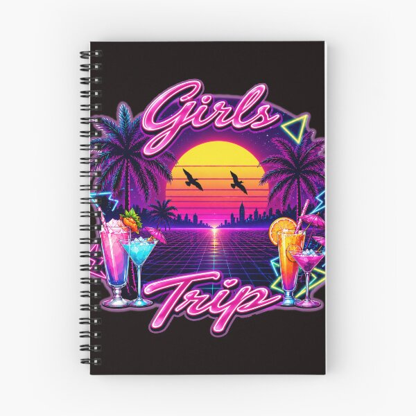 Item preview, Girls Trip Retro 80s Synthwave Neon Sunset Sticker | Vaporwave Vacation | Bachelorette Party | Best Friends Travel Gift designed and sold by A-T-H.