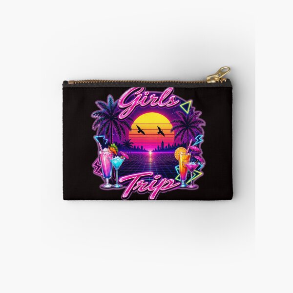 Item preview, Girls Trip Retro 80s Synthwave Neon Sunset Sticker | Vaporwave Vacation | Bachelorette Party | Best Friends Travel Gift designed and sold by A-T-H.