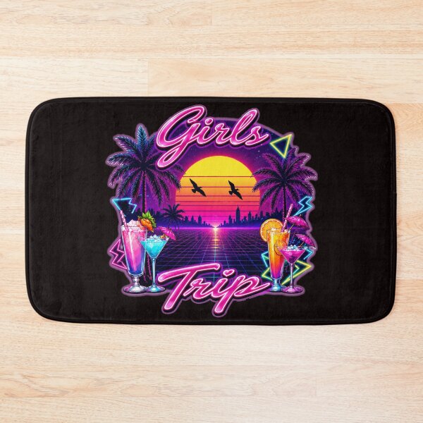 Item preview, Girls Trip Retro 80s Synthwave Neon Sunset Sticker | Vaporwave Vacation | Bachelorette Party | Best Friends Travel Gift designed and sold by A-T-H.