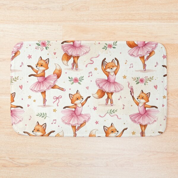 Item preview, Watercolor Ballet Foxes in Pink  designed and sold by Shivi-designs.