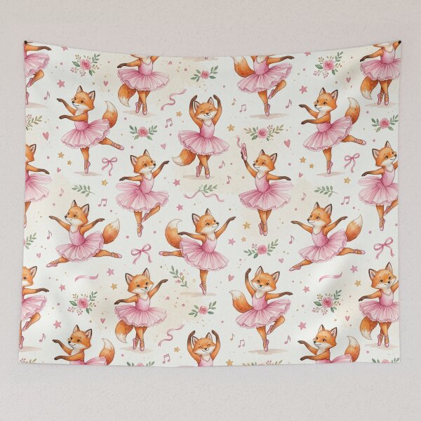 Item preview, Watercolor Ballet Foxes in Pink  designed and sold by Shivi-designs.