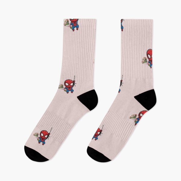 Item preview, Cute Chibi Spider-Man Holding a Pink Tulip Bouquet  designed and sold by lilacWhim.