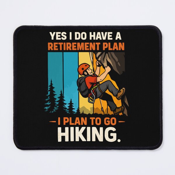 Item preview, Yes I Do Have A Retirement Plan I Plan On Hiking - Mountain Retro Sunset Art designed and sold by BendyBeasts.