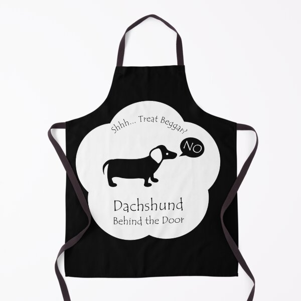 Item preview, Funny Dachshund Treat Beggar Behind the Door White Base designed and sold by Na7nasColorShop.