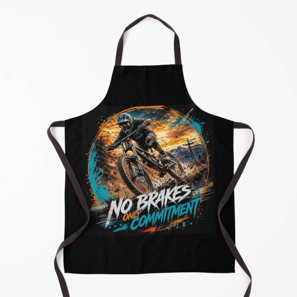 Item preview, No Brakes Only Commitment – Downhill MTB Rider | Extreme Mountain Bike Graphic T-Shirt designed and sold by Fextreme.