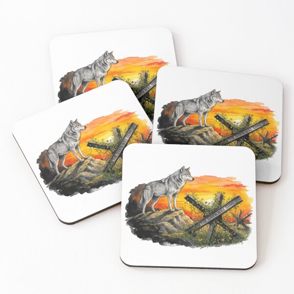 Item preview, The Dawn Will Come - Resilient Wolf and Sunset Watercolor Art designed and sold by SoulPT.