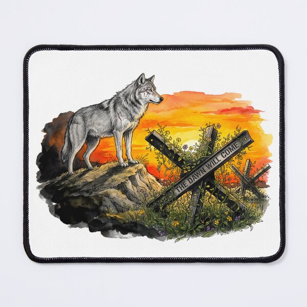 Item preview, The Dawn Will Come - Resilient Wolf and Sunset Watercolor Art designed and sold by SoulPT.