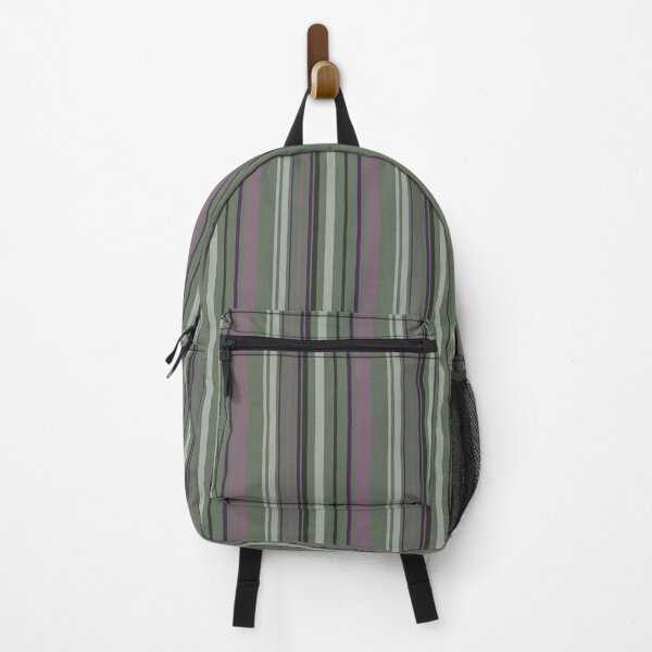 Item preview, Vertical winter stripes purple evergreen, cream on sage designed and sold by Designs by christel_treiber.