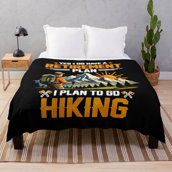 Item preview, Yes I Do Have A Retirement Plan I Plan On Hiking - Mountain Retro Sunset Art designed and sold by BendyBeasts.