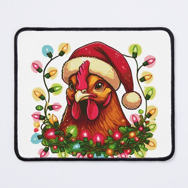 Item preview, Fun Christmas Chicken with Santa Hat and Christmas Lights designed and sold by in-leggings.