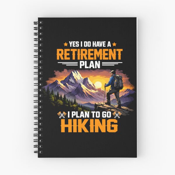 Item preview, Yes I Do Have A Retirement Plan I Plan On Hiking - Mountain Retro Sunset Art designed and sold by BendyBeasts.